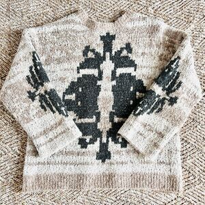 NWOT Nasty Gal Nordic Tan & Brown Thick Knit Chunky Sweater Viking Size Medium